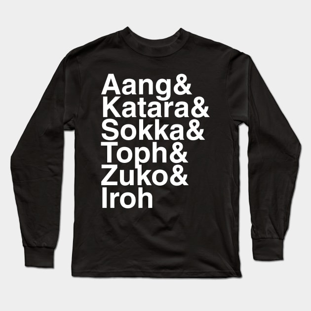 Avatar The Last Airbender Helvetica List Long Sleeve T-Shirt by DennisMcCarson